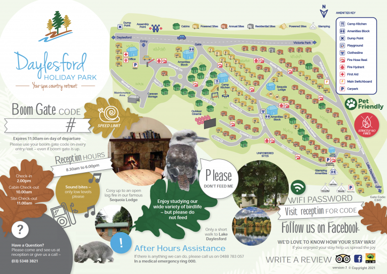 Park Map Daylesford Holiday Park